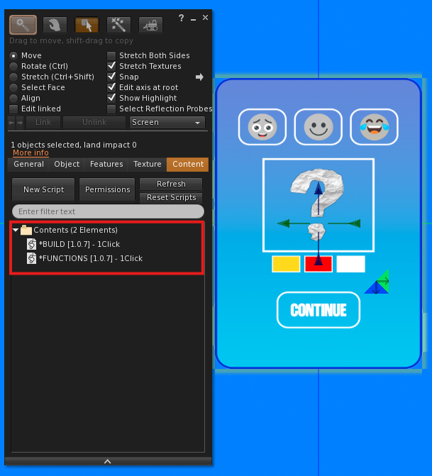 Both scripts inside the Content tab of the HUD.