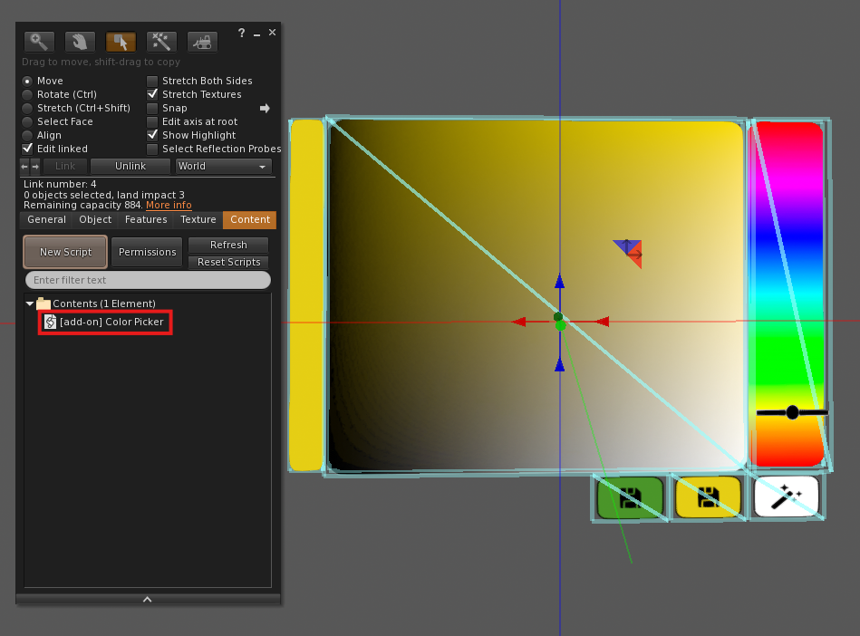 Step 5: the picker in the button list.