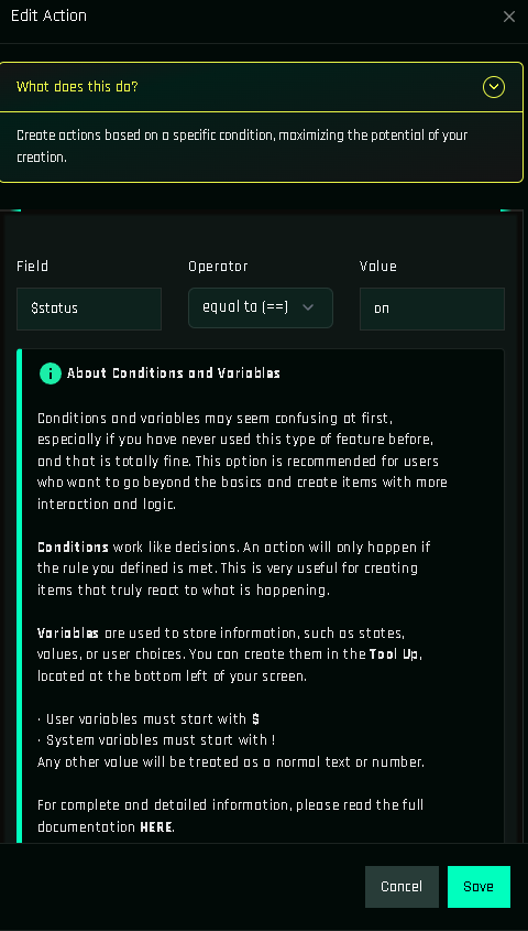 The Condition form.